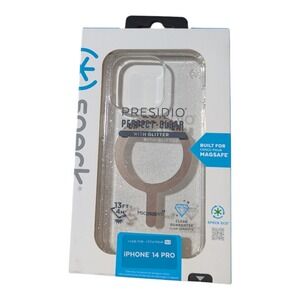 O1. Speck Presidio Perfect-Clear Magsafe Case for Apple iPhone 14 Pro - Glitter